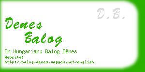 denes balog business card